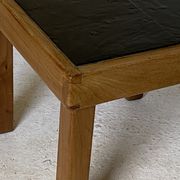 Table basse en orme et ardoise par Maison Regain 1970