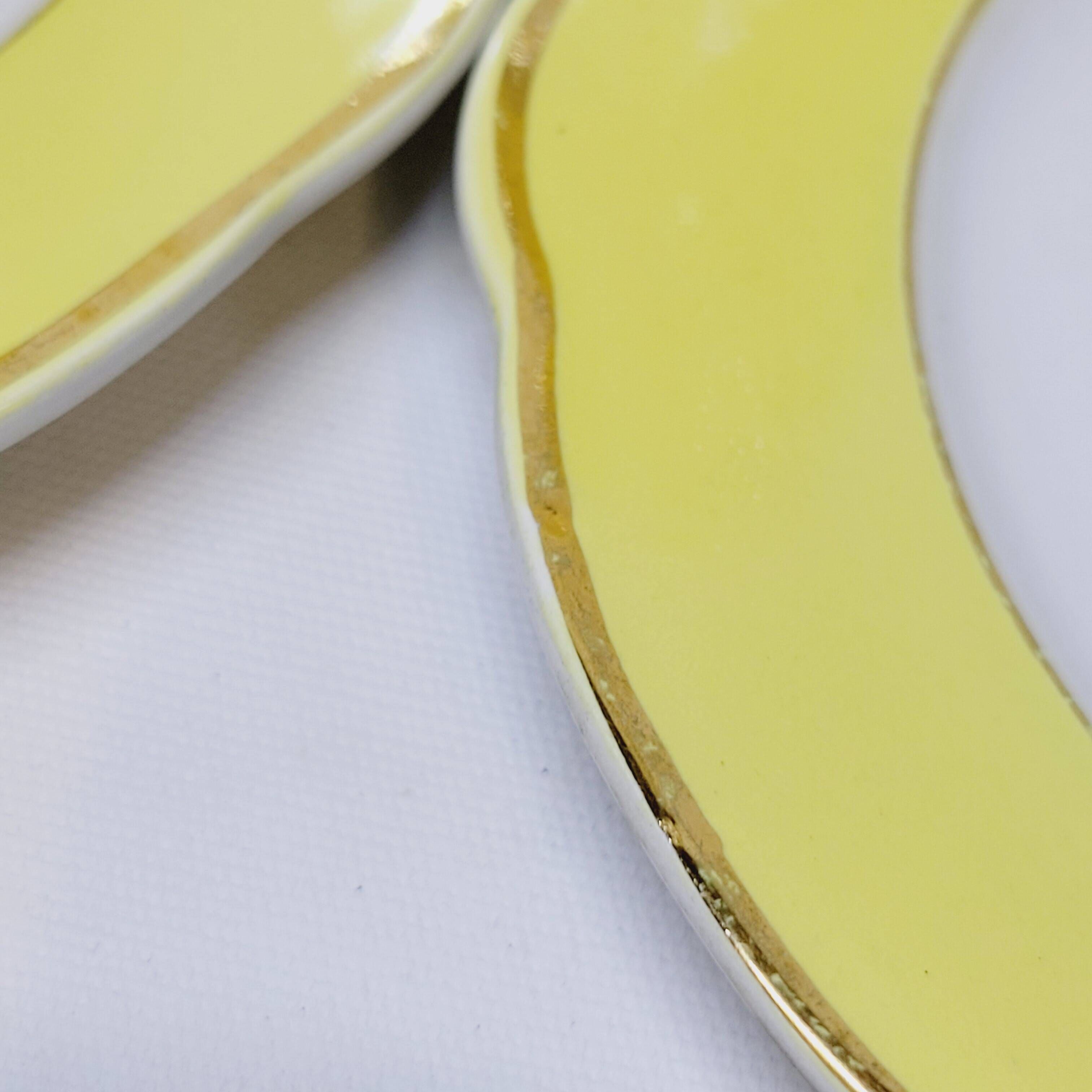 7 Vintage KG Lunéville Plates Jonquille Model Diameter 19.5 Cm