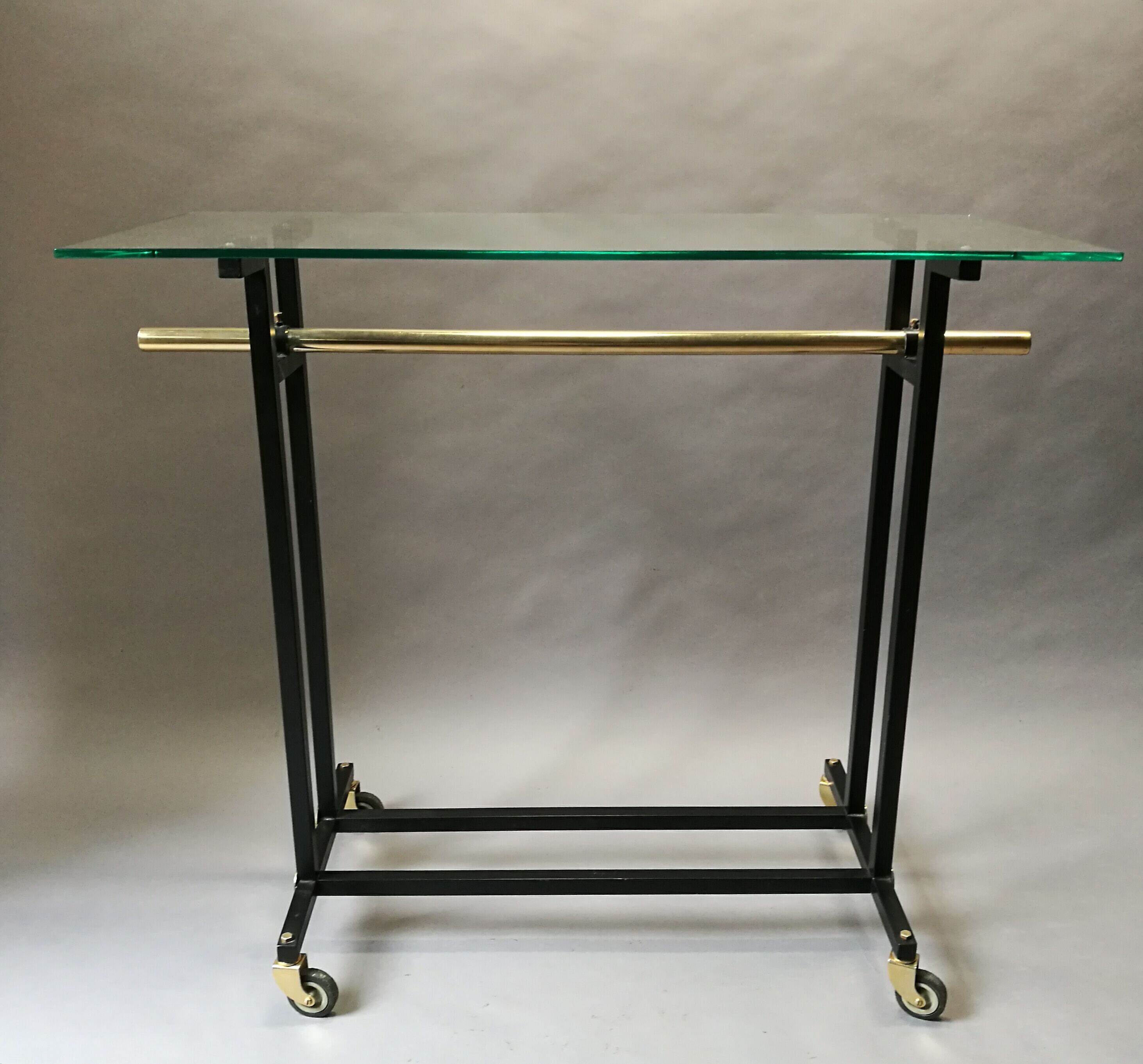Serving table 70s black and brass