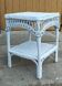 SQUARE WHITE WOVEN RATTAN COFFEE TABLE