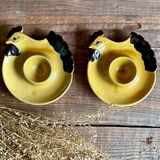 2 vintage “hen” egg cups
