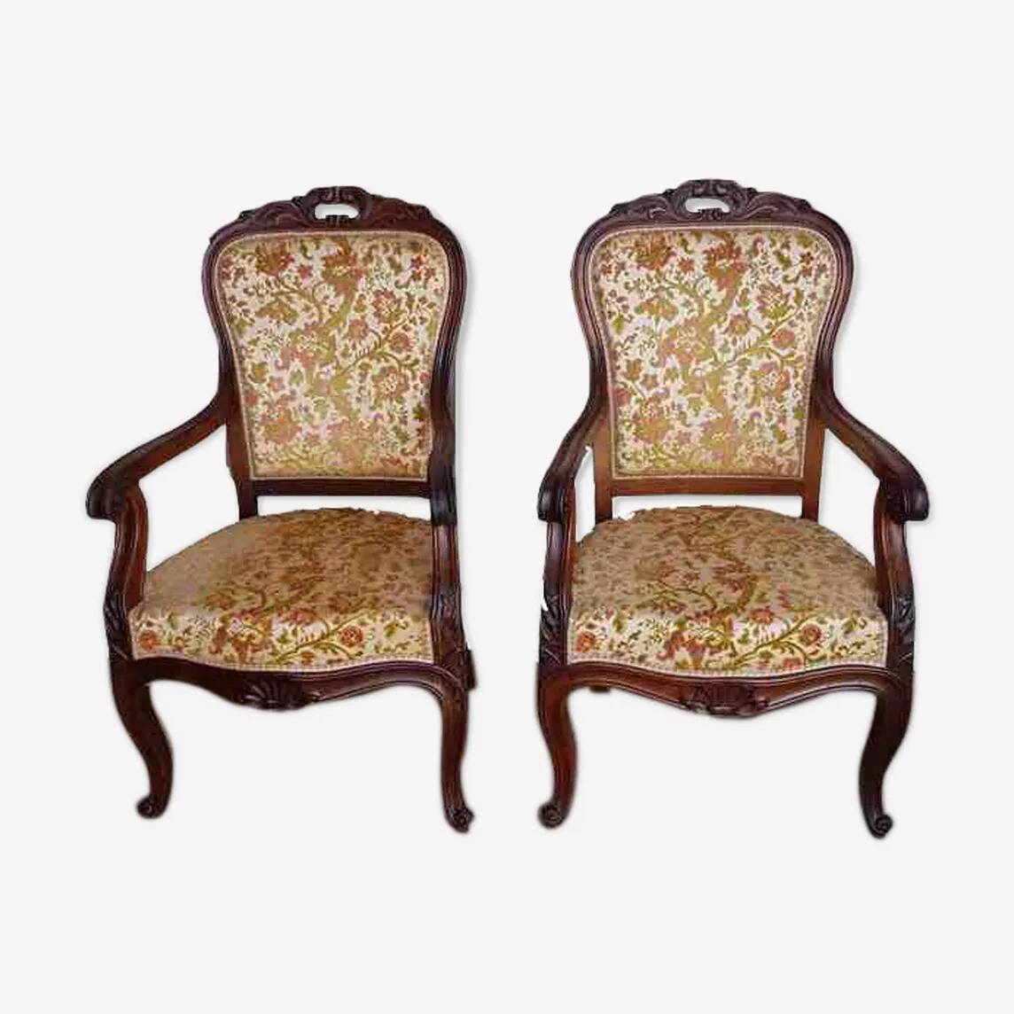 Paire de fauteuils en acajou