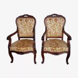 Pair of mahogany armchairs