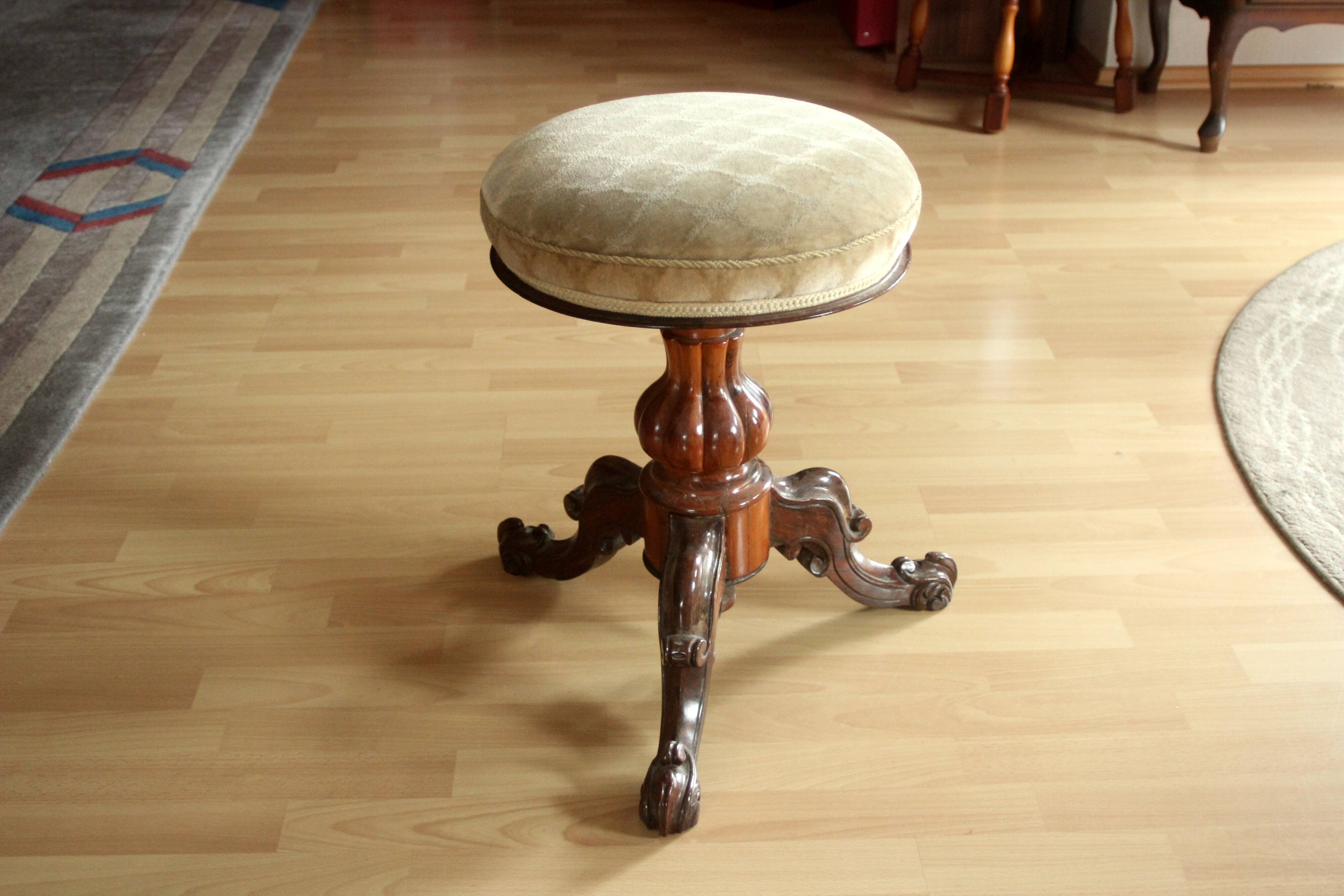 1920s - Antique piano stool - rotatable