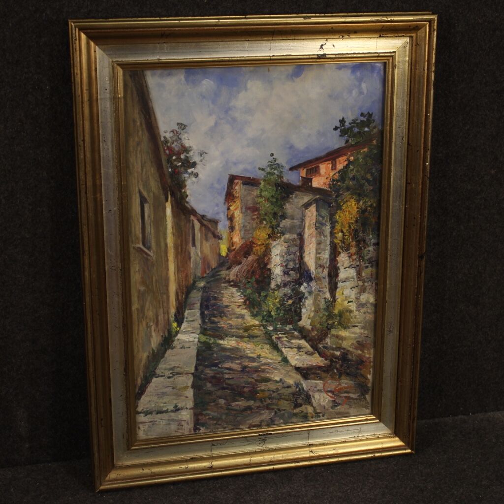 Italian landscape oil painting in Impressionist style
