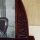 Cadre photo en bois Art Déco vintage français avec détail rose et feuille 4310