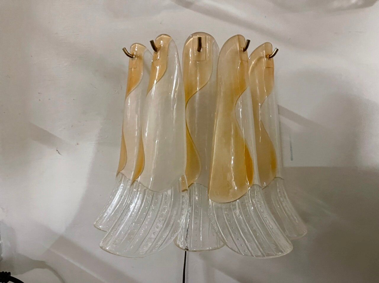 Mid-Century Italian Murano Glass Wall Lights, Set of 2