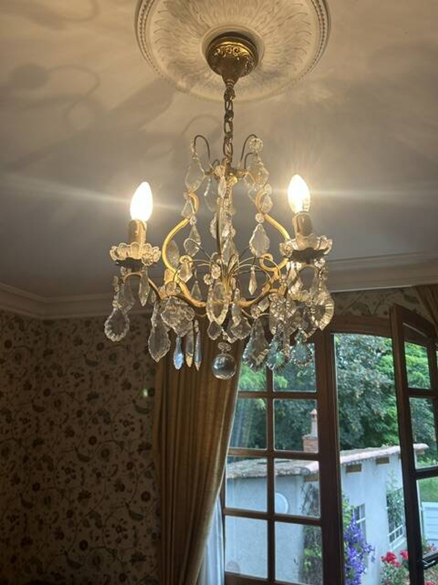 lustre interieur verre et métal