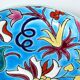 Round cup turquoise blue Art Deco Emaux de Longwy 1950