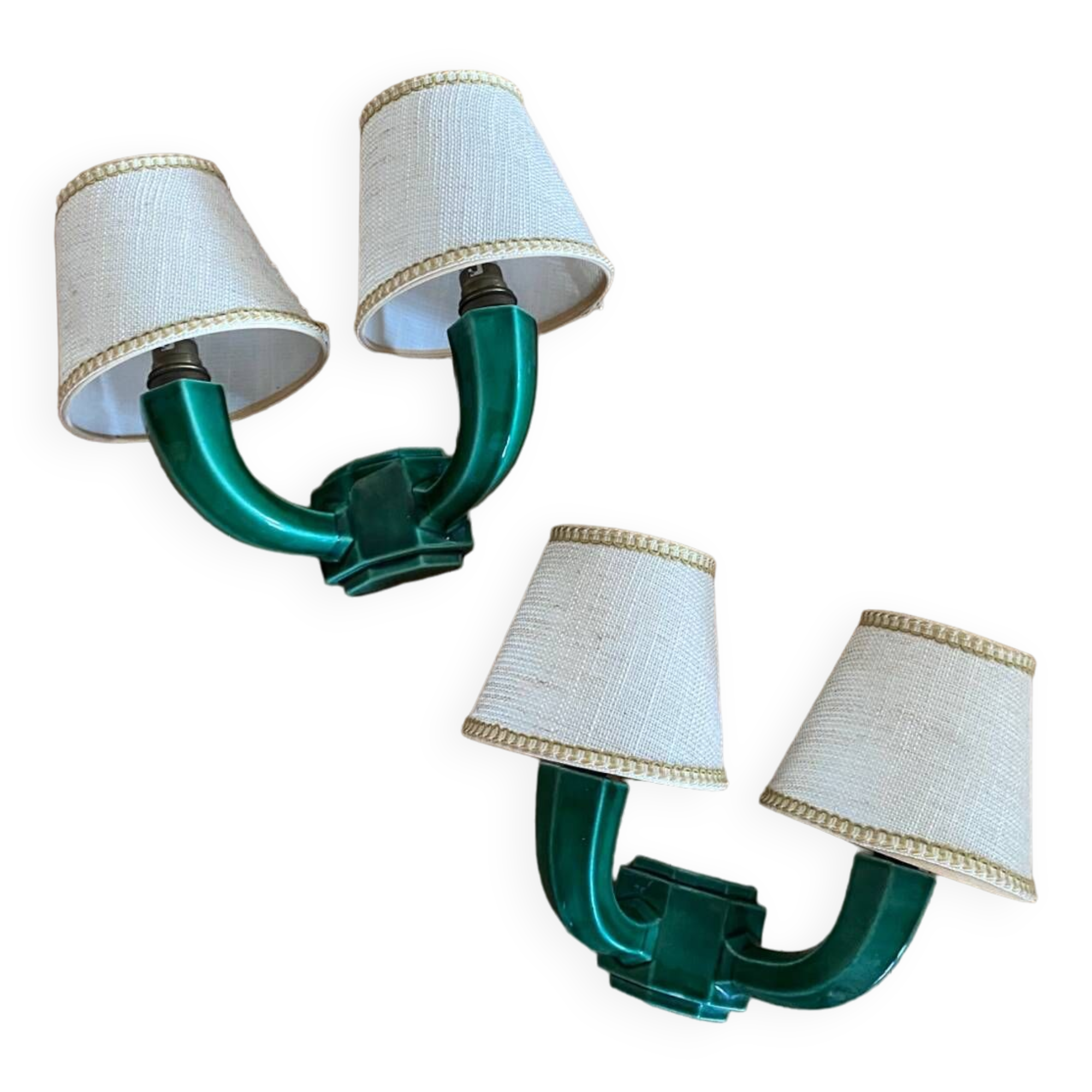 Pair of ceramic wall lights