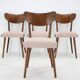 Ensemble de quatre chaises de salle à manger en hêtre restaurées des années 1950, Tchécoslovaquie