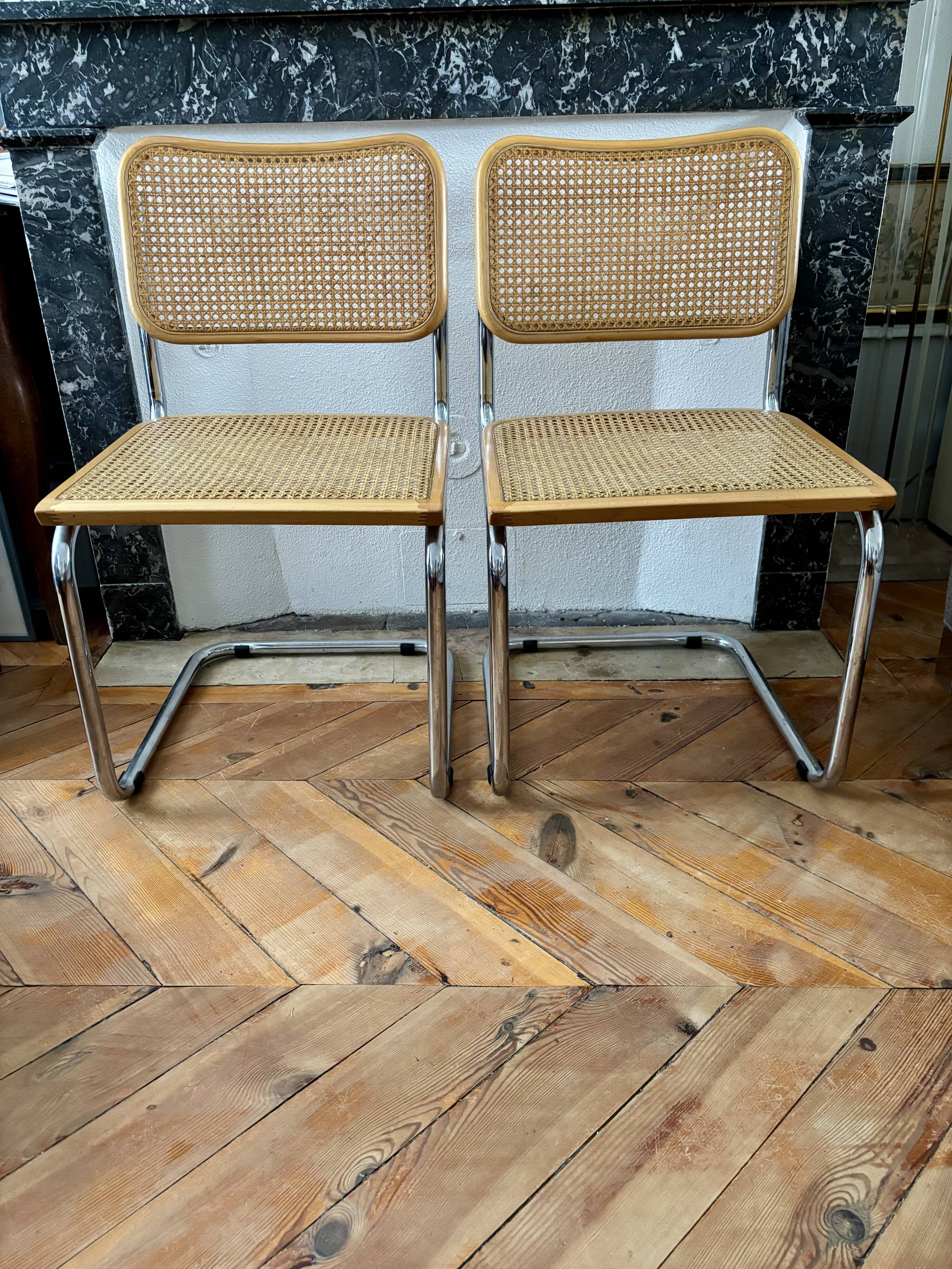 Pair of Cesca Italy caned chairs 1970