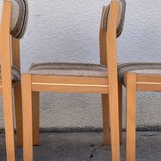 Suite de 4 chaises self hêtre laiton et laine 1960