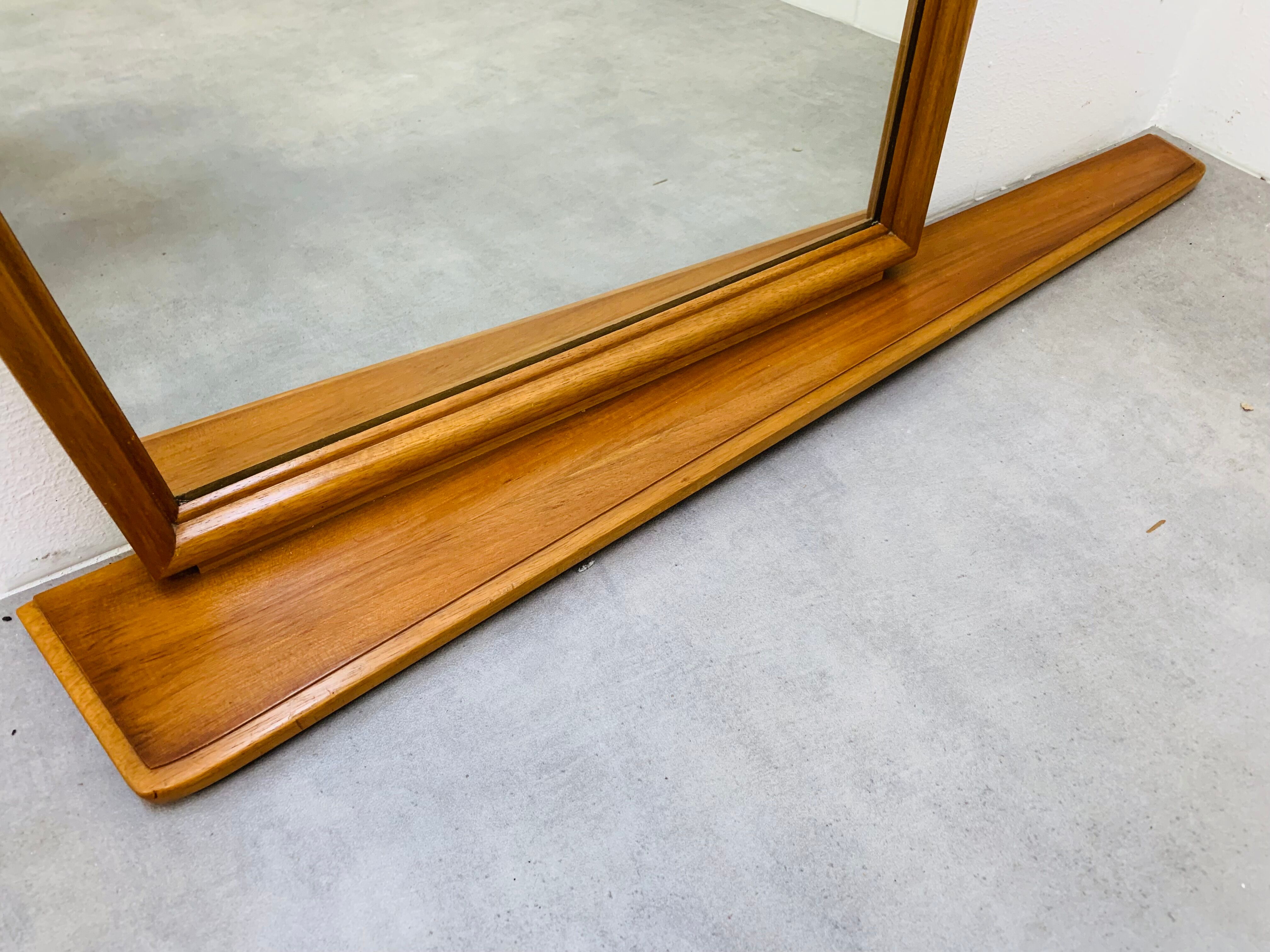 50s shelf mirror asymmetrical wood
