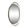 Vintage oval mirror plateau in gilded brass & black scoubidou — 1970s