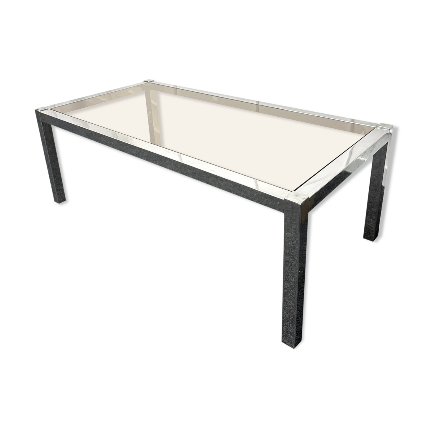 Chrome coffee table and smoked glass