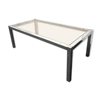 Chrome coffee table and smoked glass