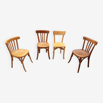 Set of 4 mismatched bistro chairs