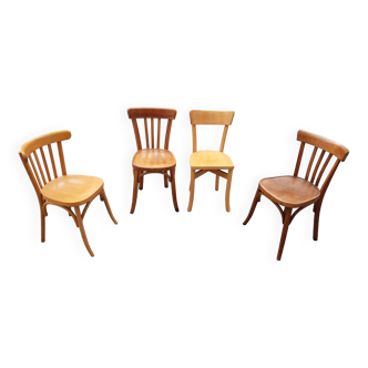 Set of 4 mismatched bistro chairs