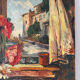 Wildflower bouquet, window with a view, oil on panel 1934