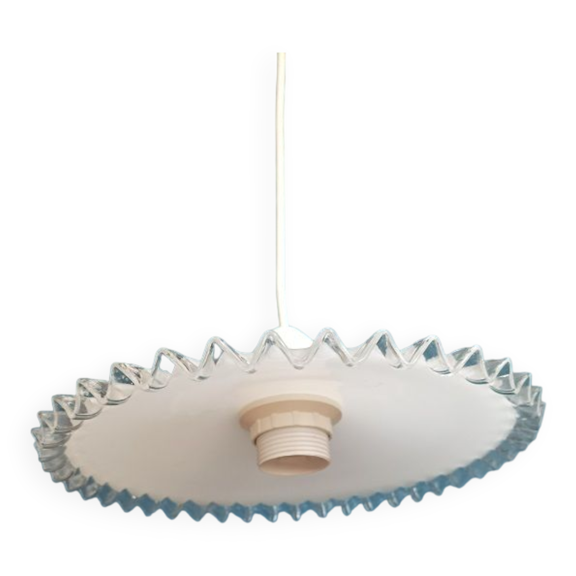 Suspension corolla glass opaline transparent serrated edge Dp 0523021