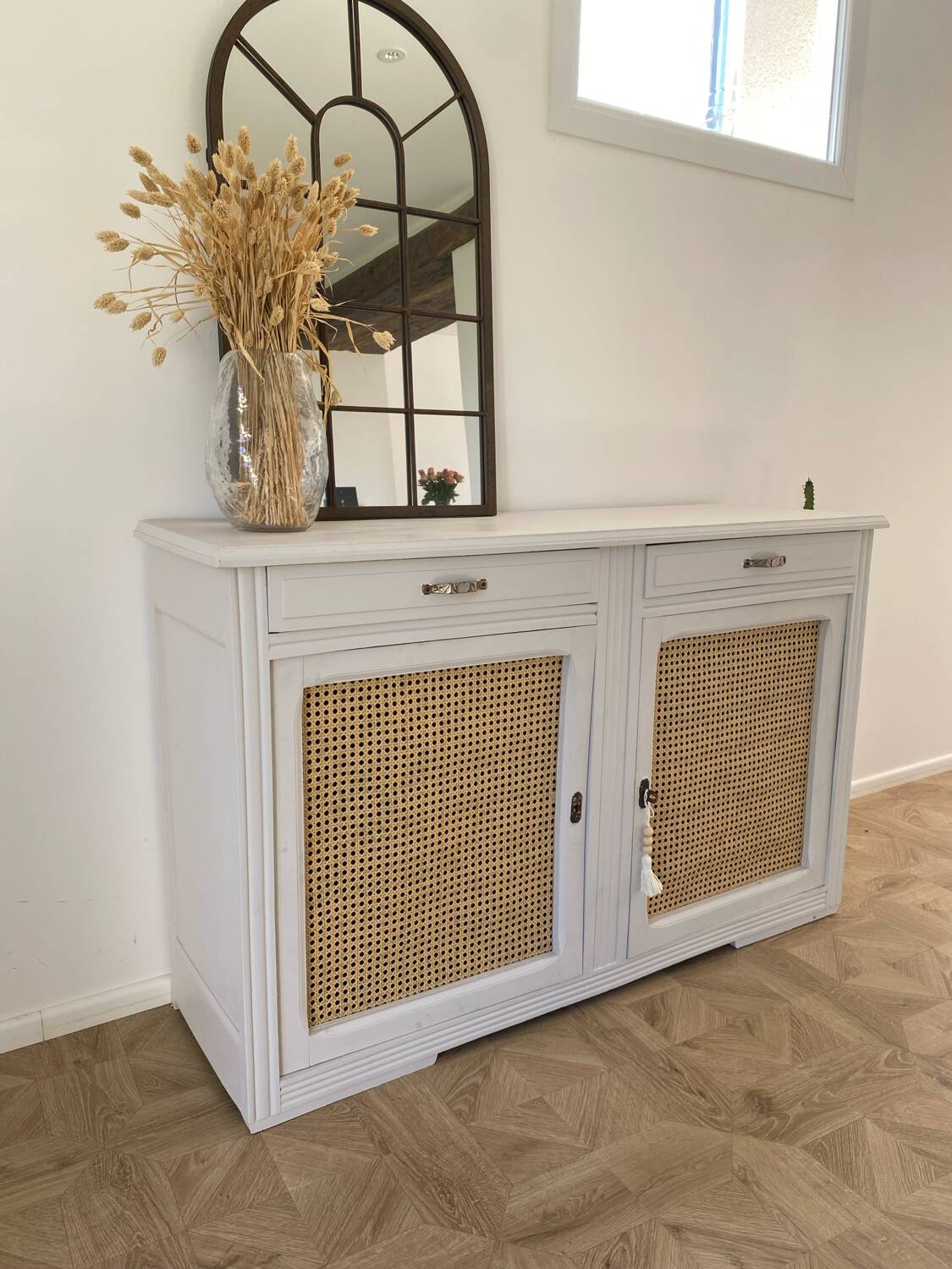 Buffet en bois 2 portes cannage