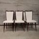 6 white leatherette and mahogany art deco style chairs, 1950