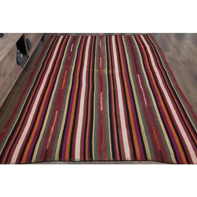 1970s vintage Turkish Oushak handmade wool cotton red area rug 170x270