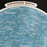 Ciel, hémisphères, planche impression originale