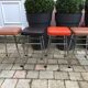 In leatherette vintage stools