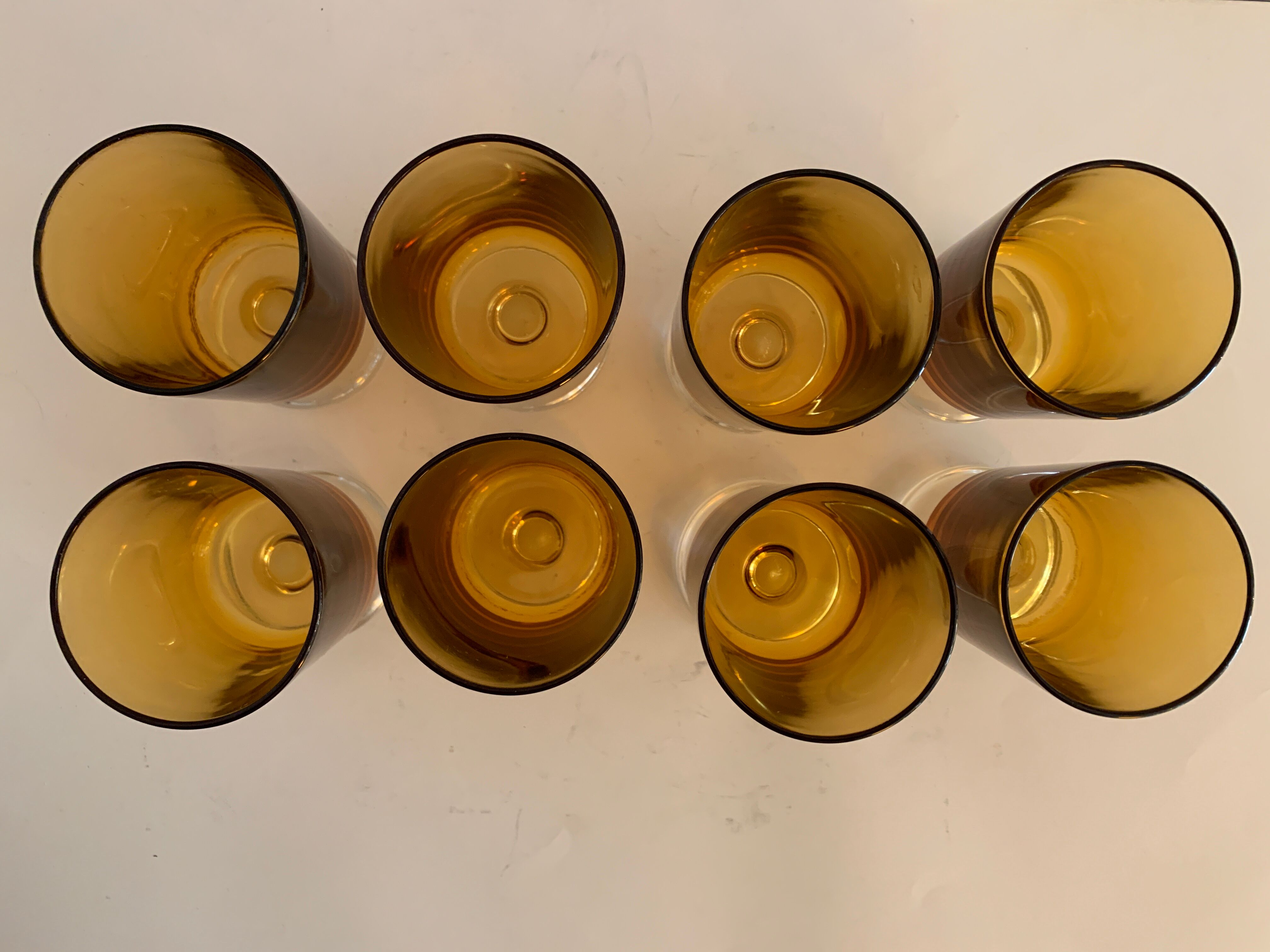 8 orange-yellow glasses Luminarc France