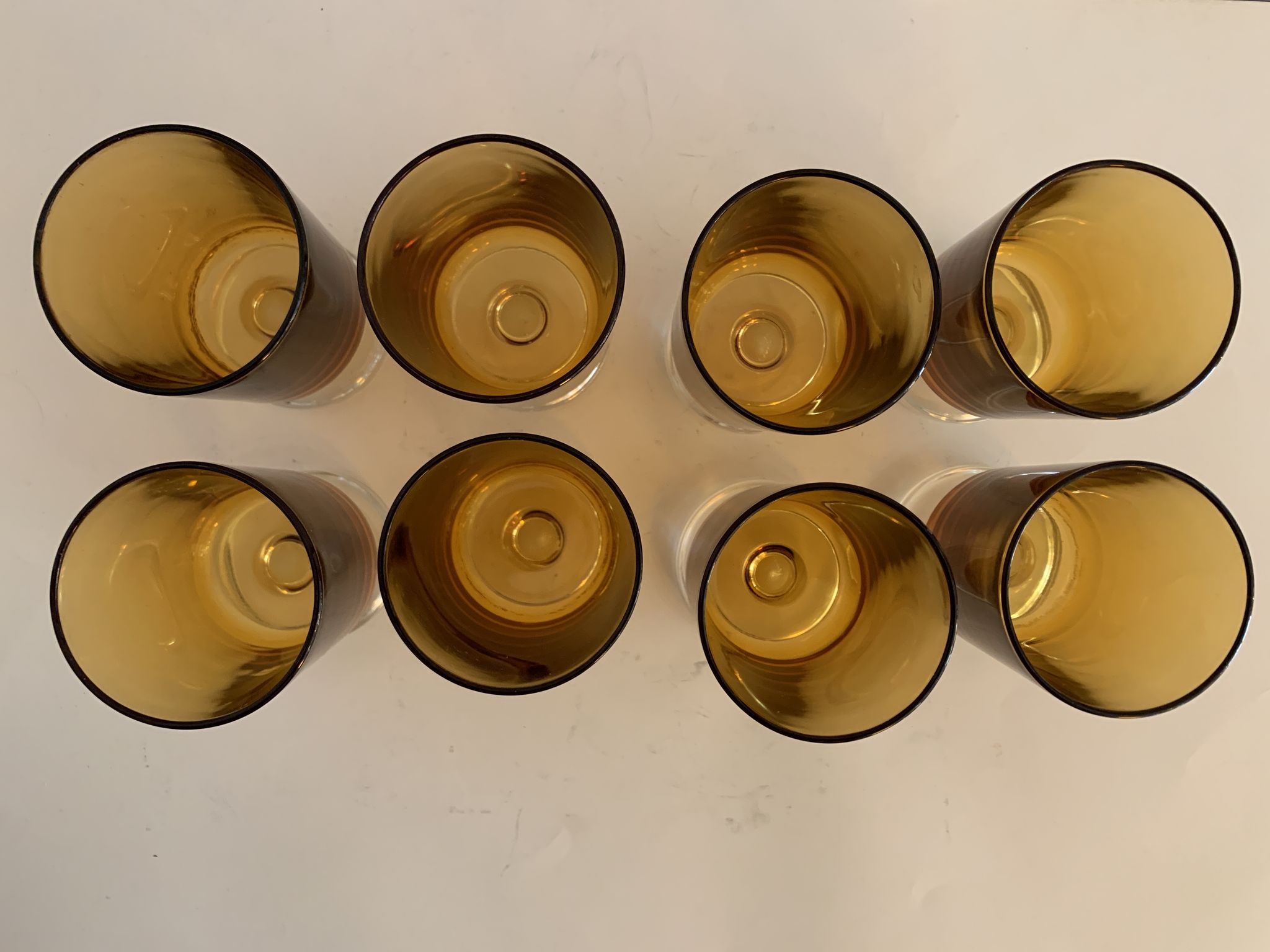 8 orange-yellow glasses Luminarc France