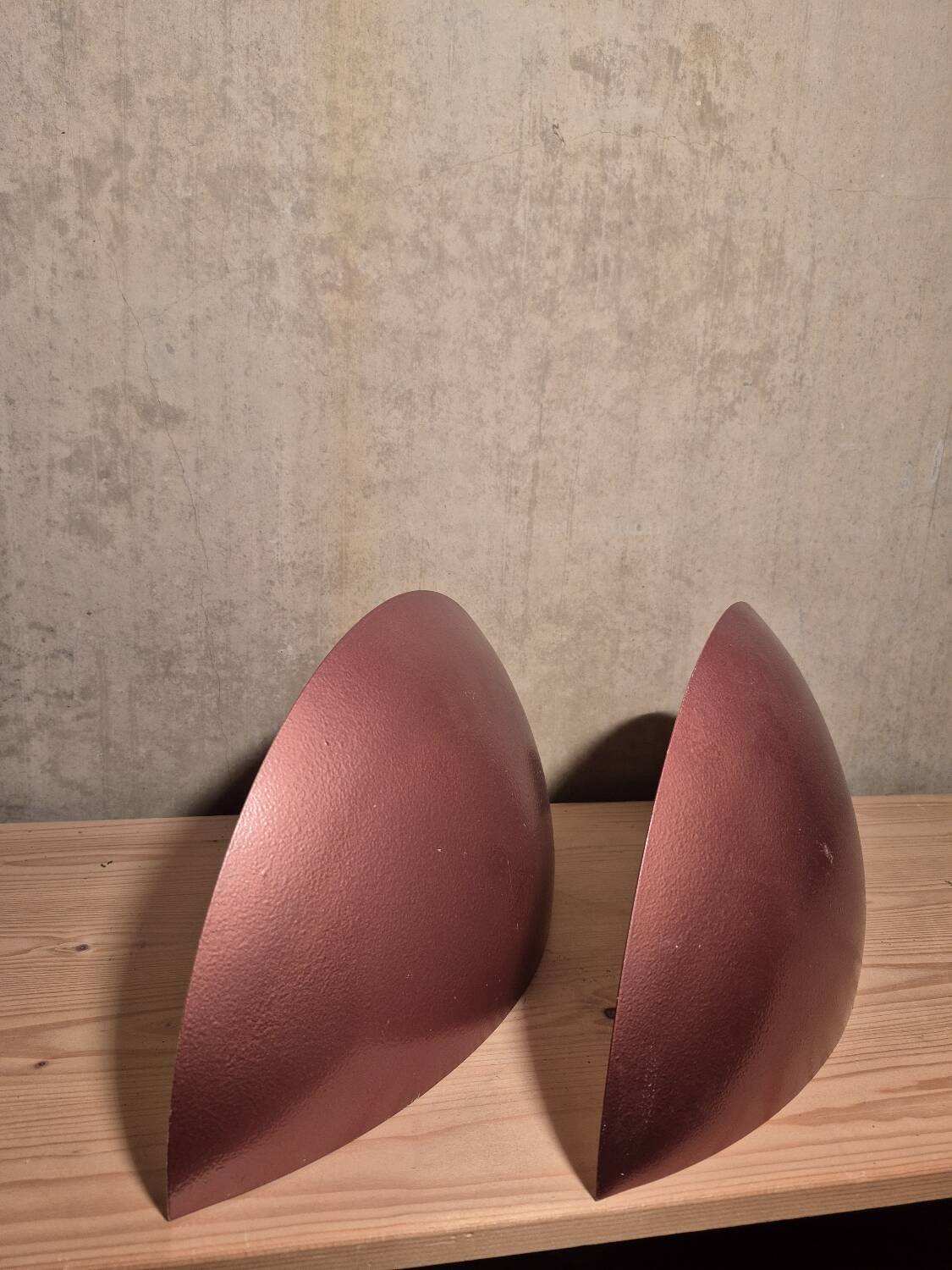 Set 2 vintage wall lamp SCE half moon metal uplight 39cm