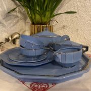 Art Deco tea service stamped Longwy