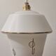 White opaline pendant lamp with gold décor