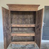 Armoire d'époque Louis XV 18éme en chêne et noyer massif Aérogommer