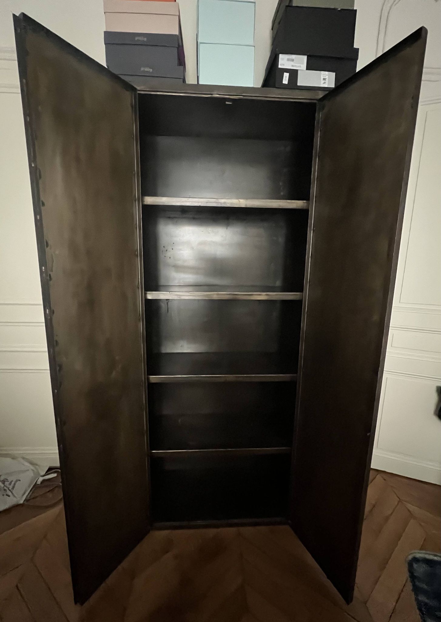 Steel wardrobe. Height 1.99m, Width 1m.