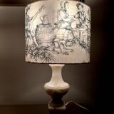 Alabaster and toile de jouy lamp