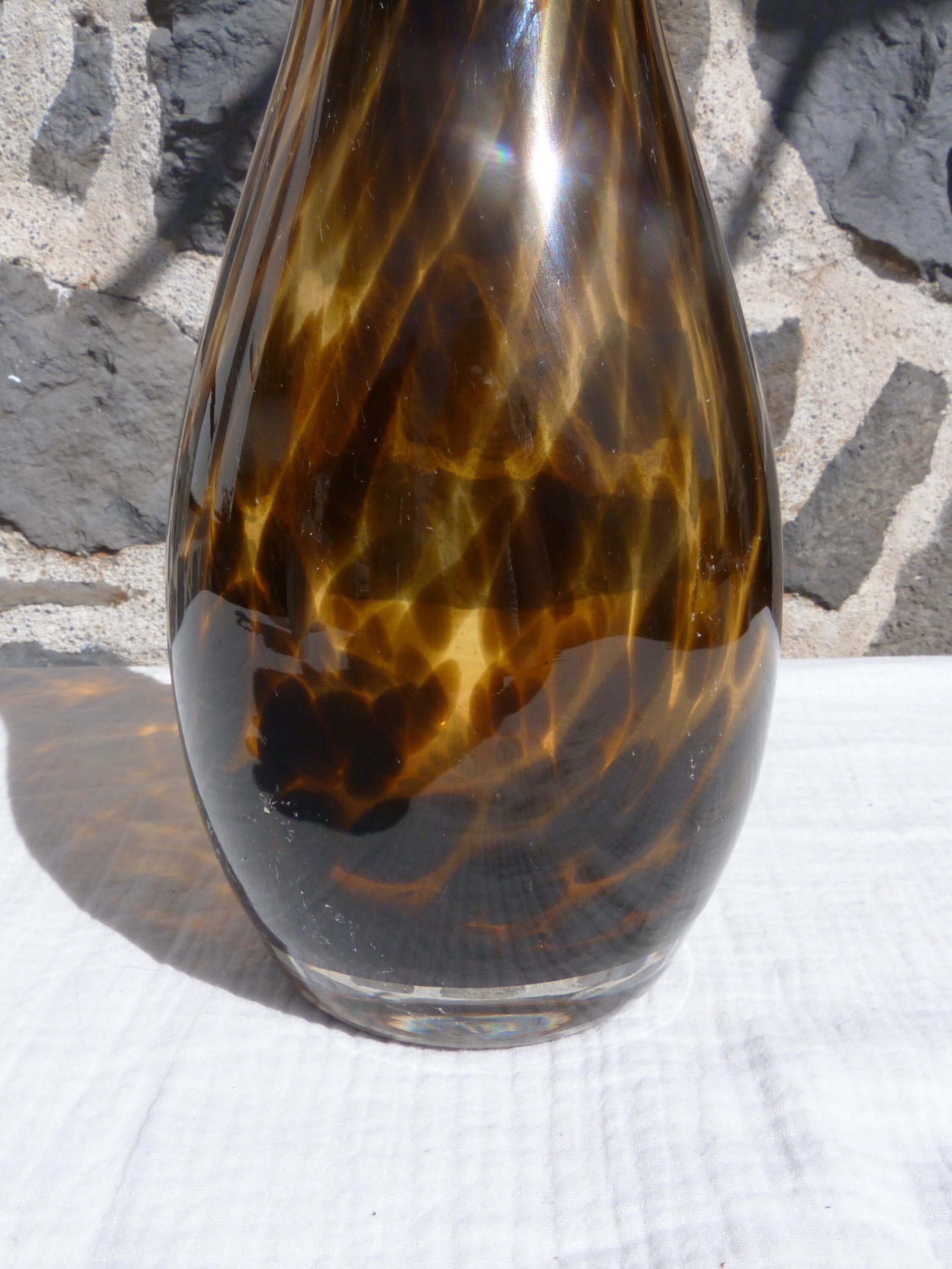 Murano turtleshell glass vase