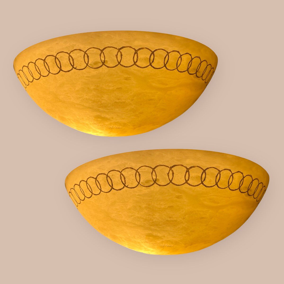 Marbled glass sconces, 1980