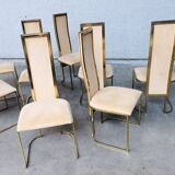 Hollywood Regency dining chairs from Belgo Chrom, 1970s, set of 8.