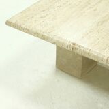 Mid Century Italian Modern Travertine Coffee Table 1970s