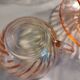 Set of 8 pink glass cups