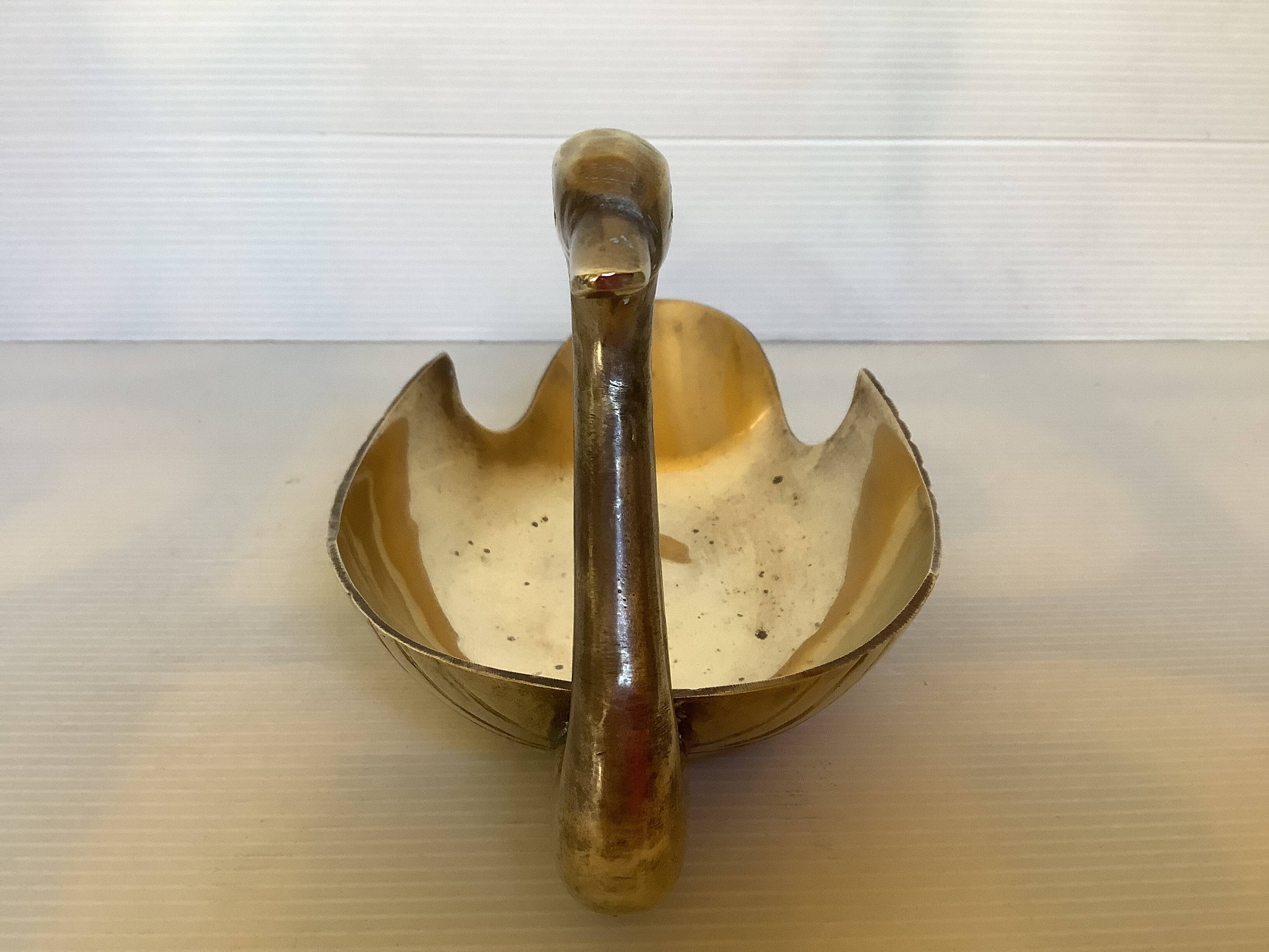 Brass swan pocket tray
