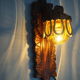 Sconce in wood and yellow glass ball from the 1960/1970