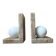Vintage Italian alabaster bookends "Tennis Ball"