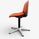 Vintage armchair model 231/5 in orange fabric by Wilkhahn