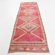 Red & Pink Oriental Vintage Runner Rug, 100x315Cm