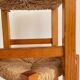 Paire de tabourets bois et paille vintage