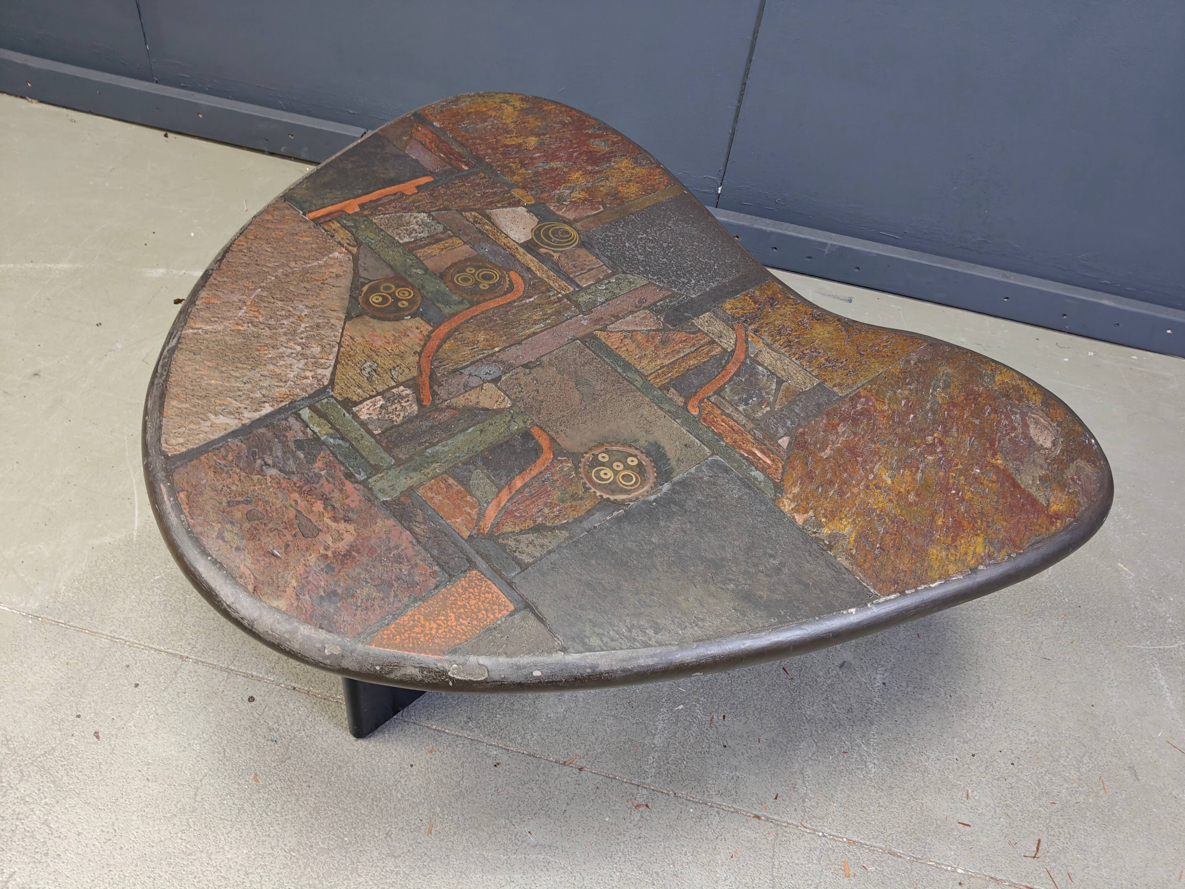 Table basse en forme de boomerang par C. Kneip, années 1990